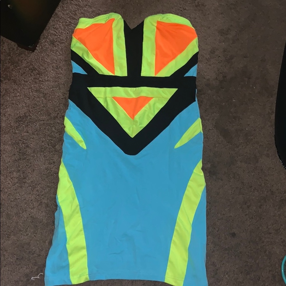 Colorful Strapless Dress